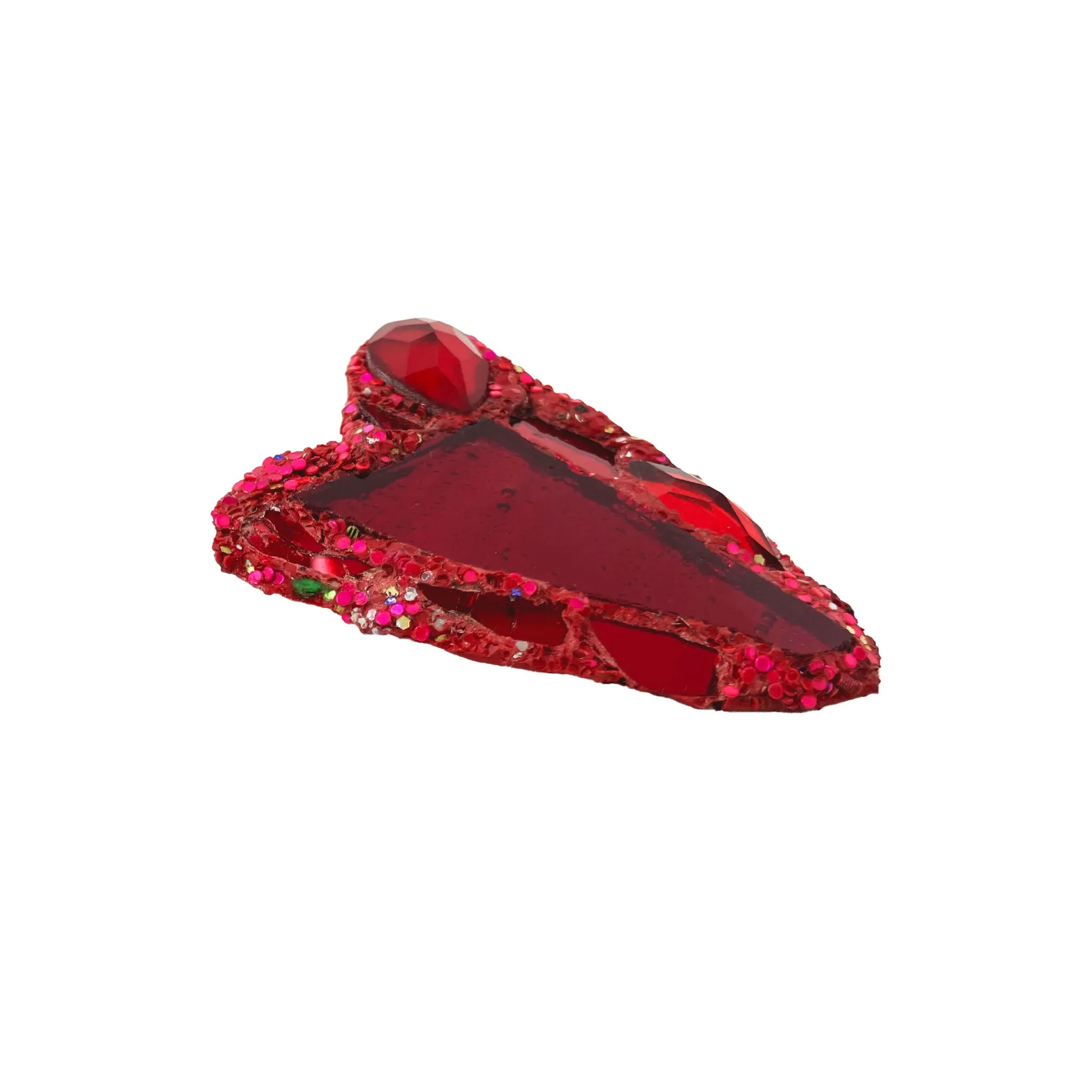 RED CRYSTAL HEART BROOCH, 2023