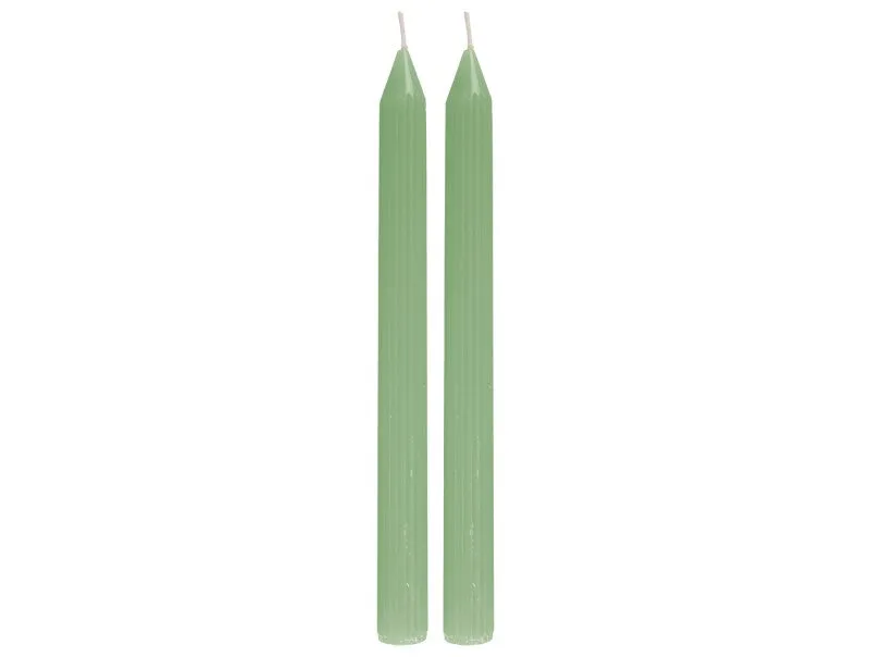 Ribbed Candle in Grayed Jade