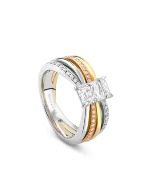 Ribbons Ashoka Tri Colour Diamond Ring