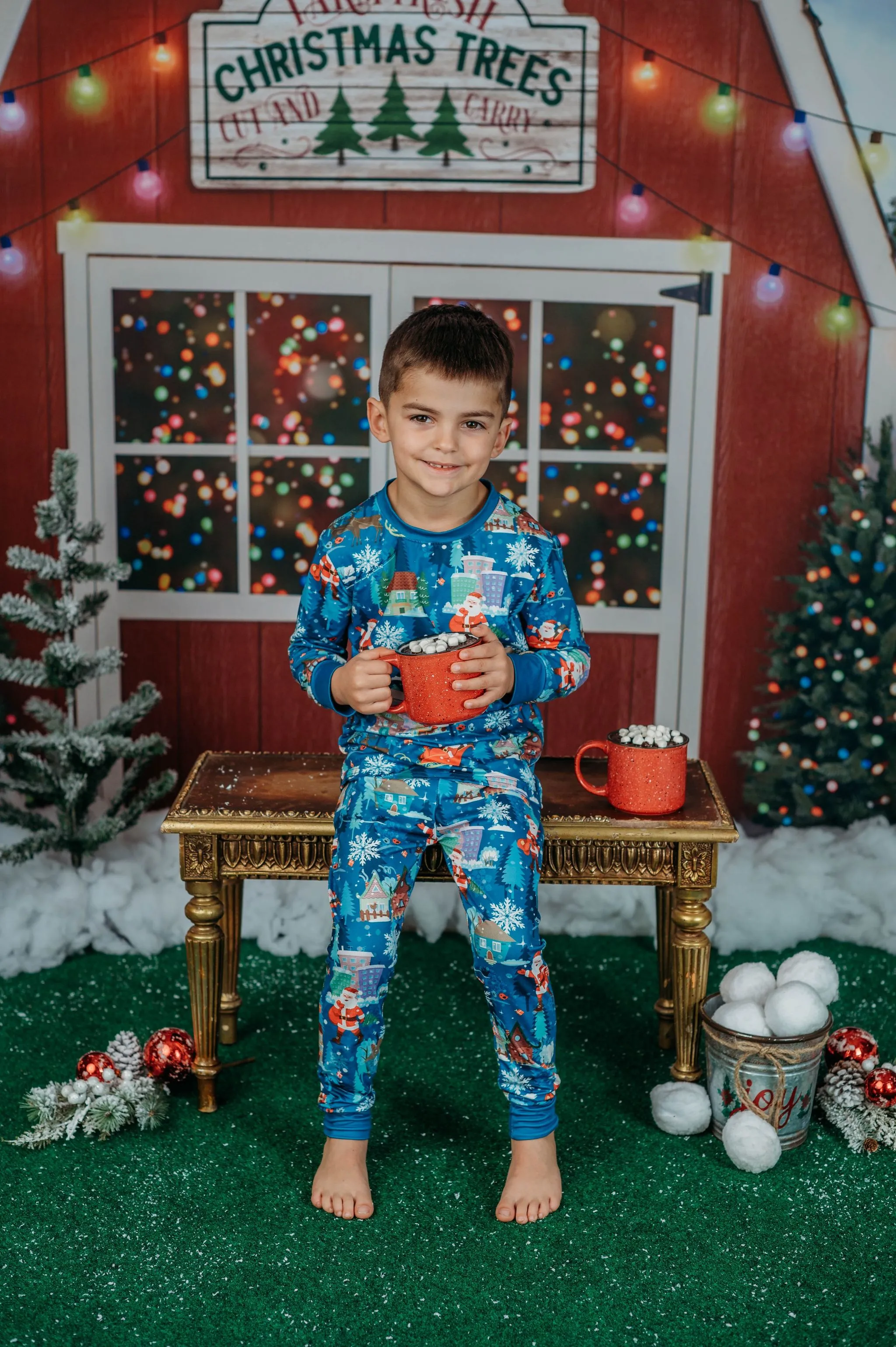 SANTA & REINDEER ON CHRISTMAS EVE PJS - UNISEX