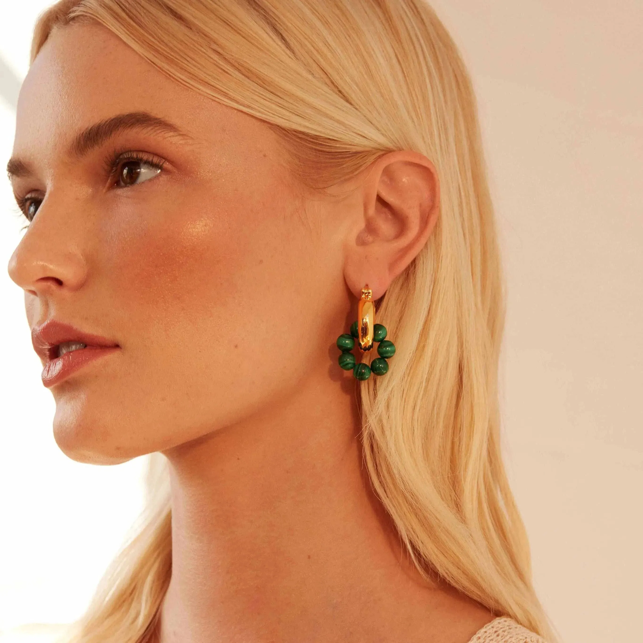 Shyla Malachite Sura Hoops