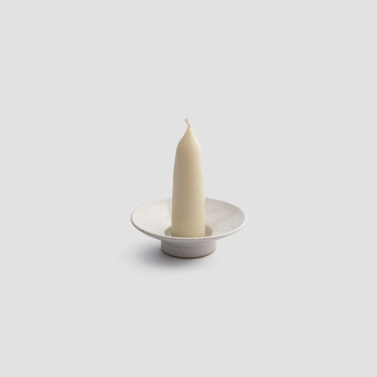 Speckled White Stubby Candle Holder