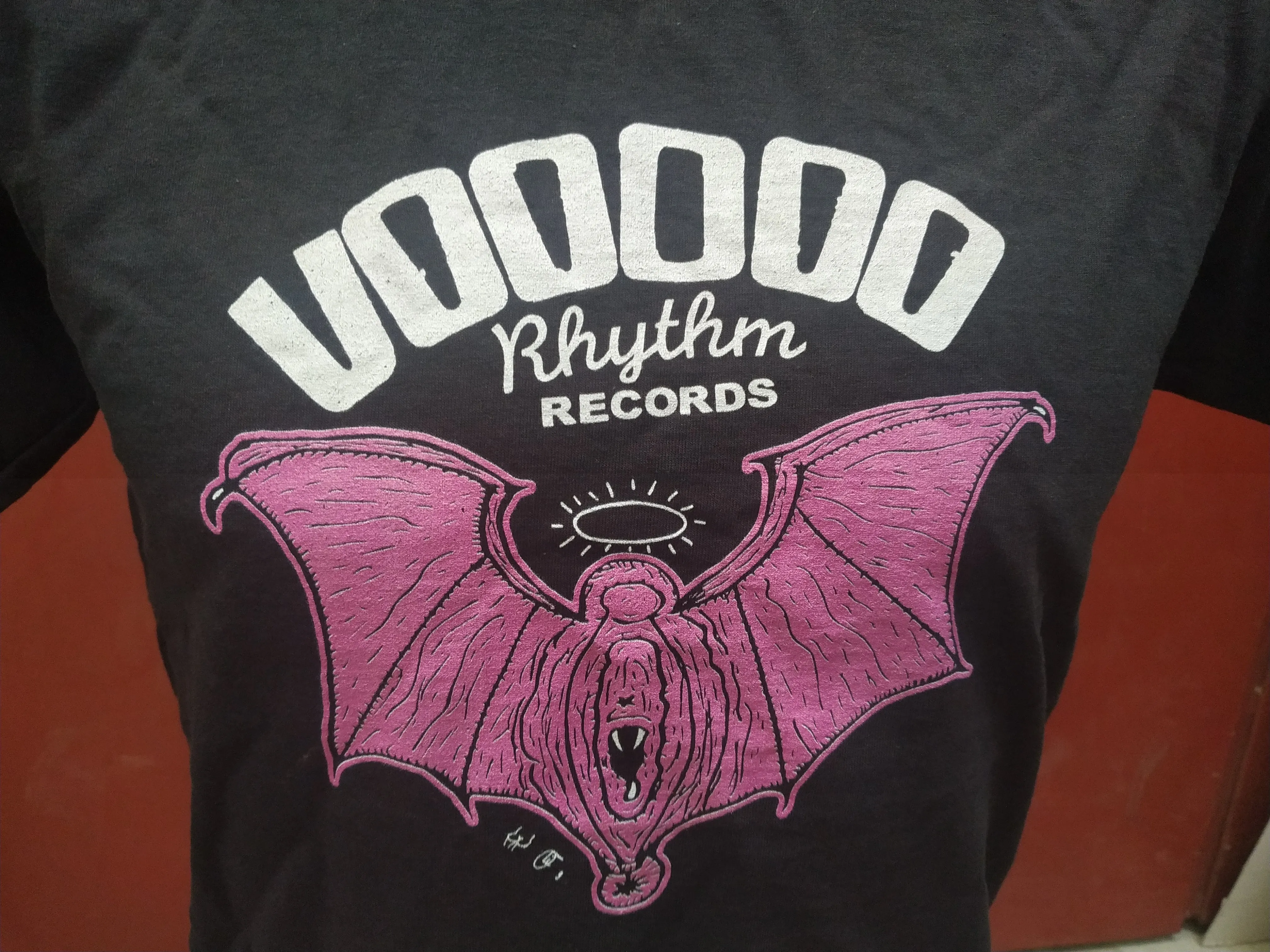 T-Shirt -  Black - Voodoo Rhythm PussyBat Logo