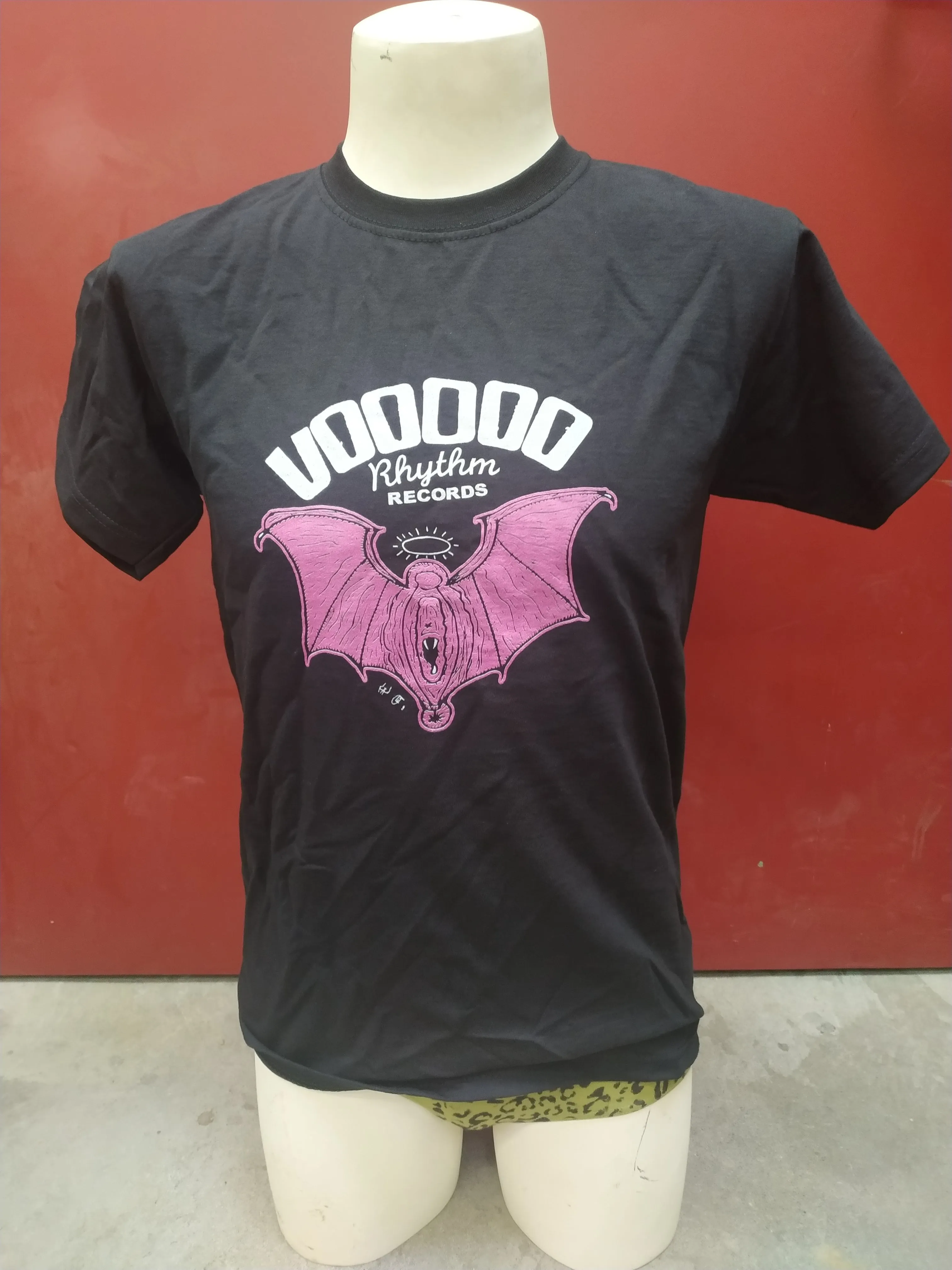 T-Shirt -  Black - Voodoo Rhythm PussyBat Logo