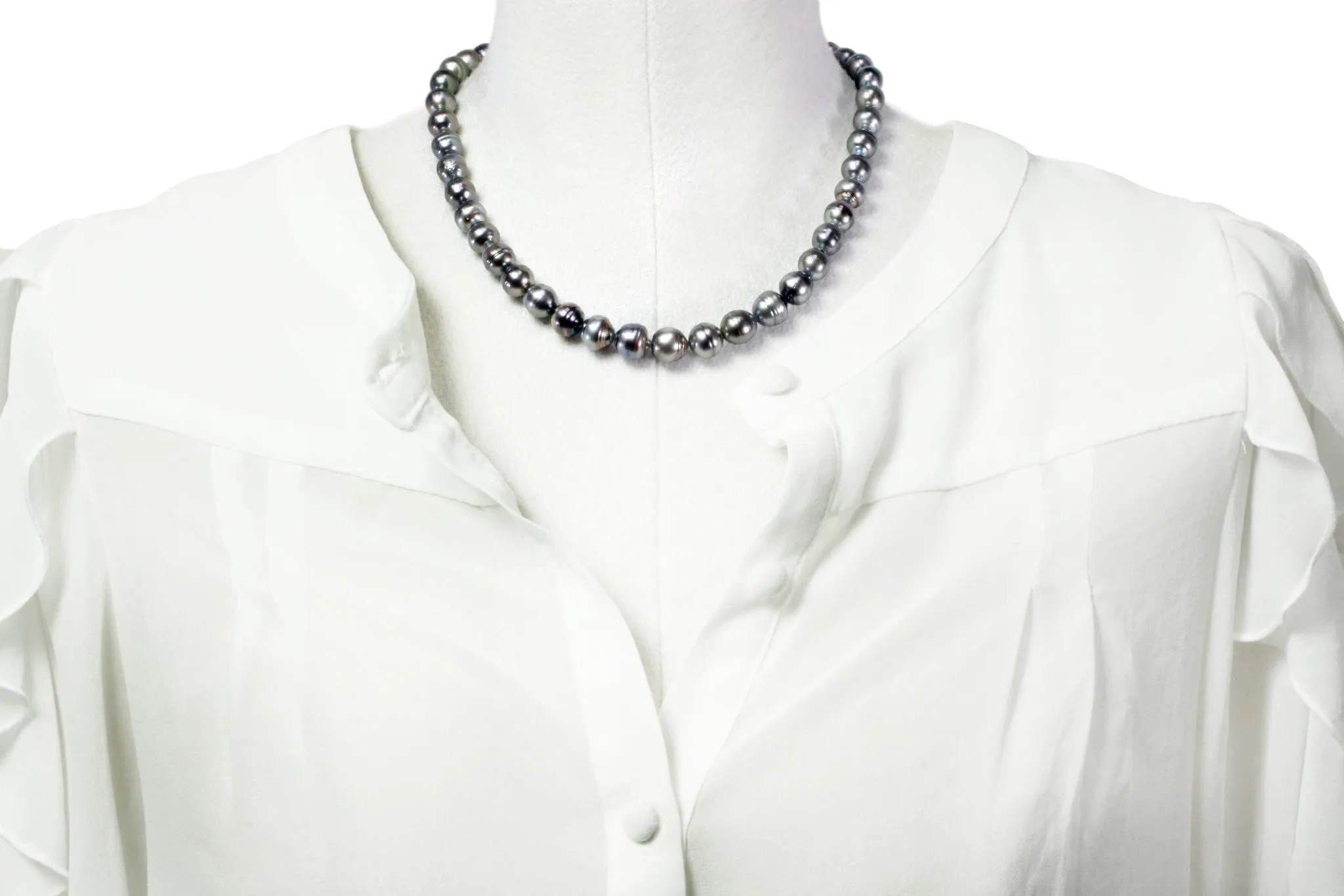 Tahitian pearl strand - Silver clasp - NESVPE01136