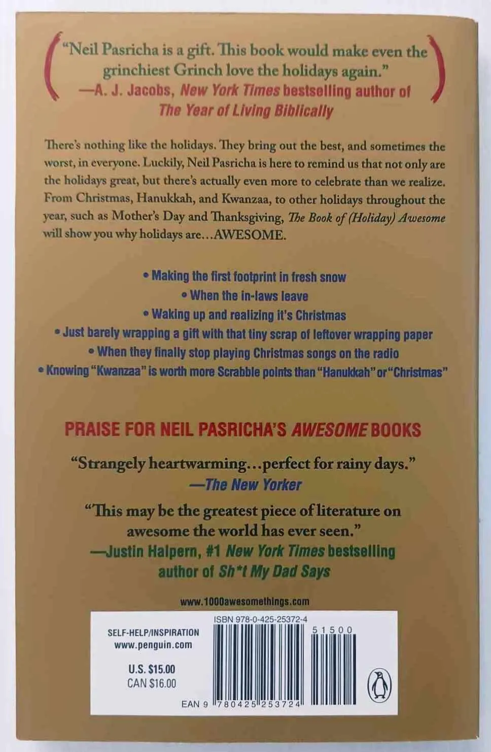 THE BOOK OF HOLIDAY AWESOME - Neil Pasricha