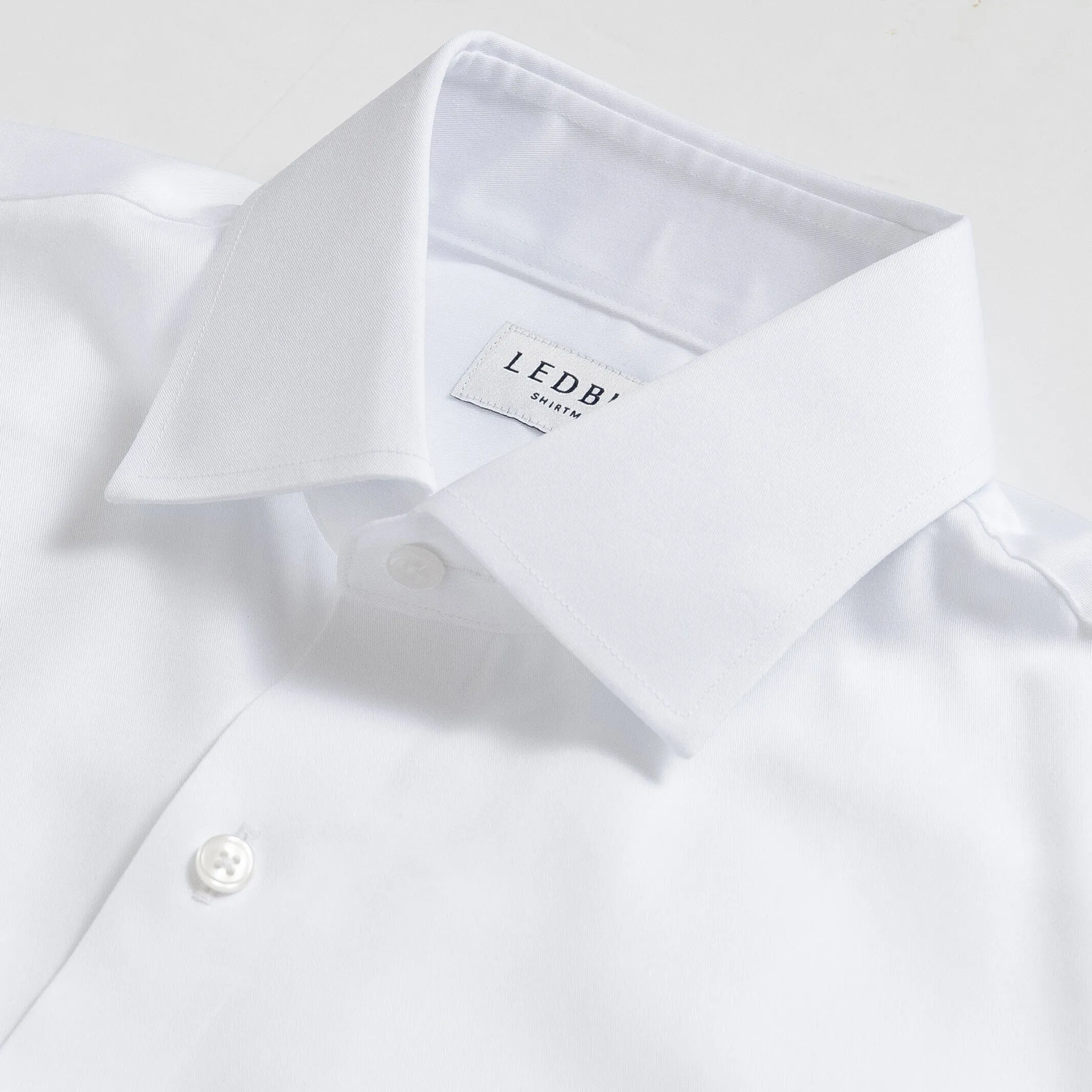 The White Madison Fine Twill with French Placket Custom Shirt