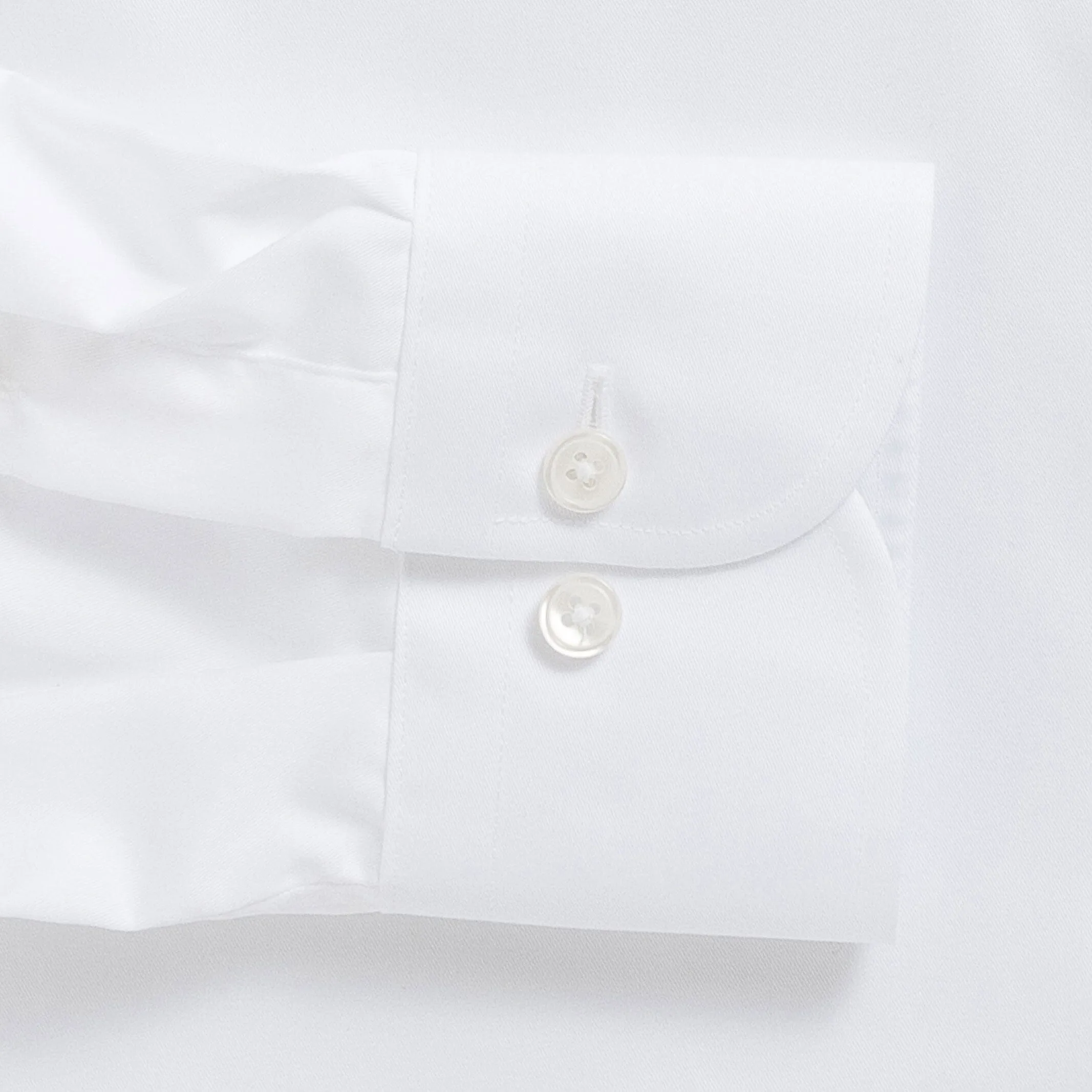 The White Madison Fine Twill with French Placket Custom Shirt