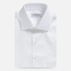 The White Madison Fine Twill with French Placket Custom Shirt