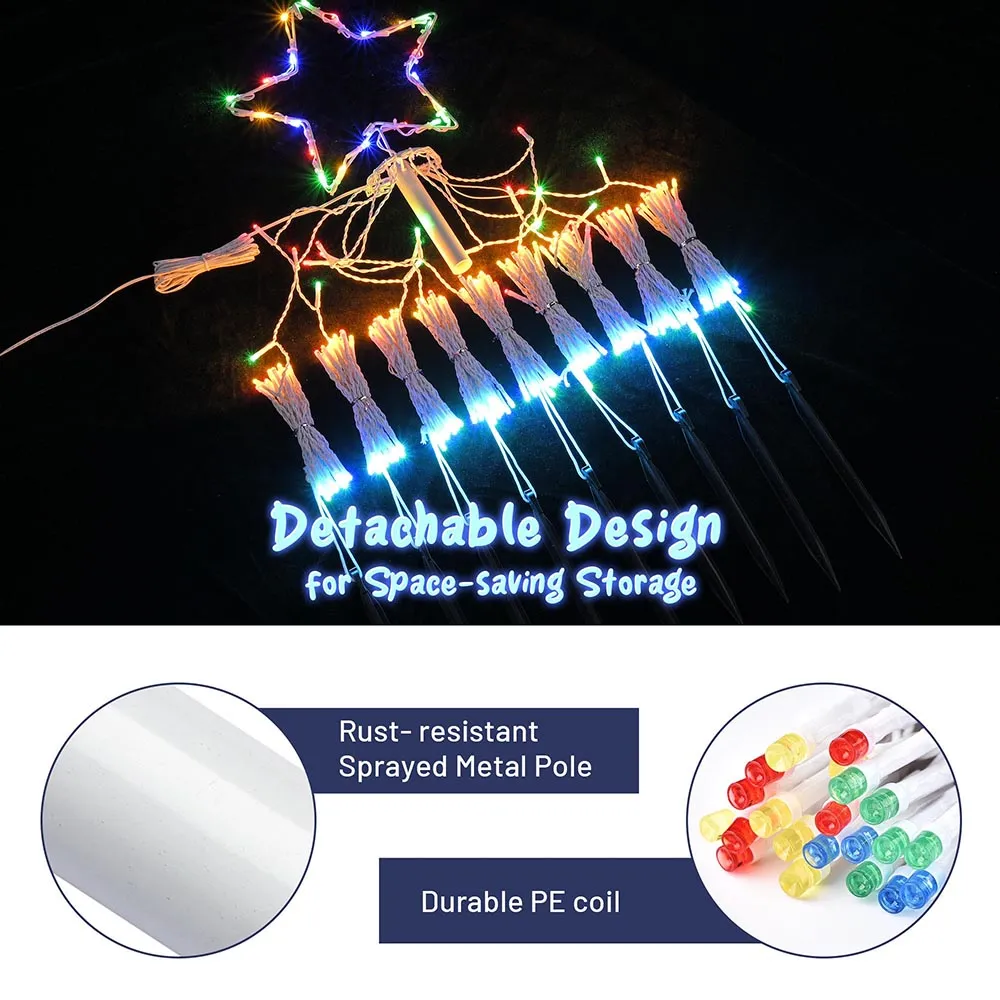 TheLAShop Christmas Tree Light with Pole & Star 9 Strings