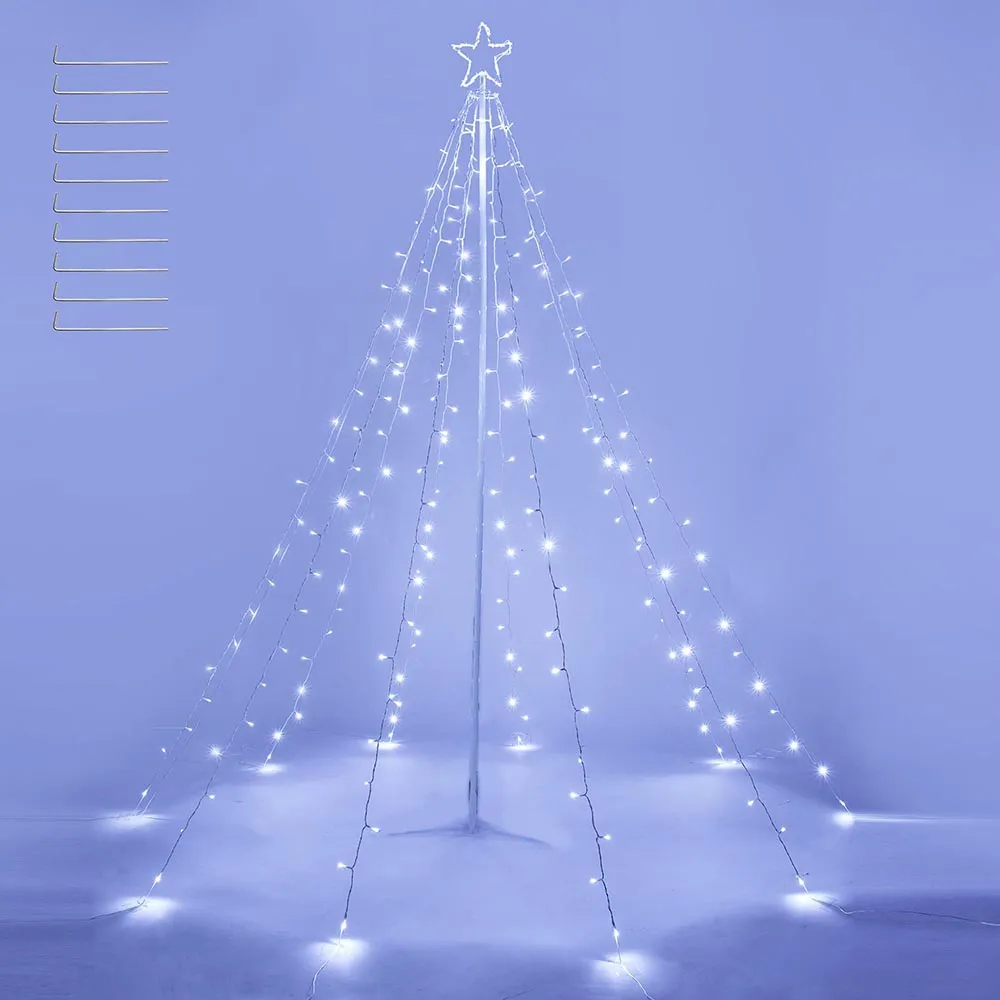 TheLAShop Christmas Tree Light with Pole & Star 9 Strings