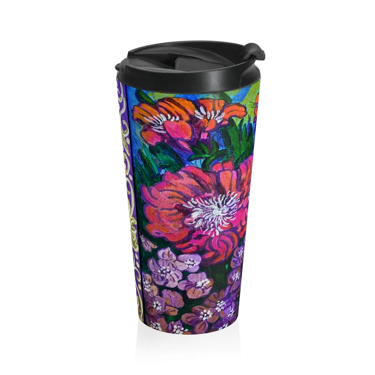 Travel Mug in Stainless Steel  "The Garden"