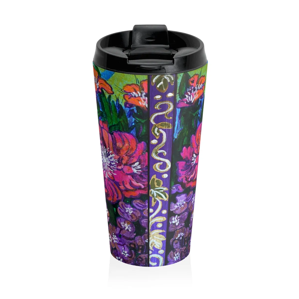 Travel Mug in Stainless Steel  "The Garden"