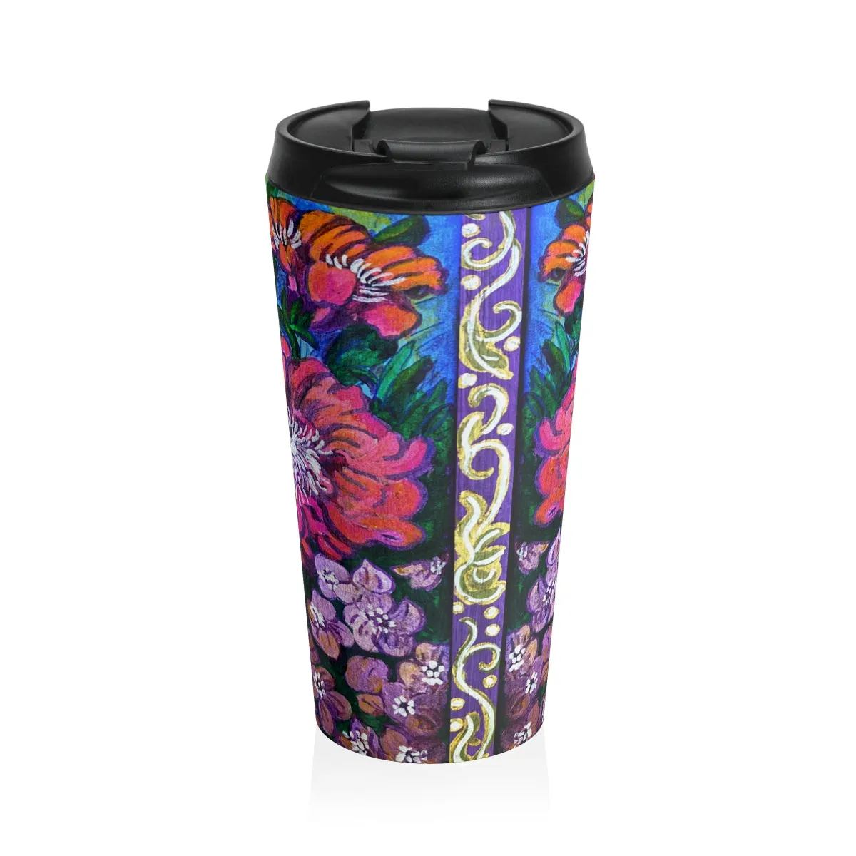 Travel Mug in Stainless Steel  "The Garden"